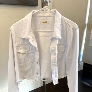 White Cropped Denim Jacket